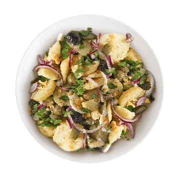Картофельный салат с оливками и корнишонами