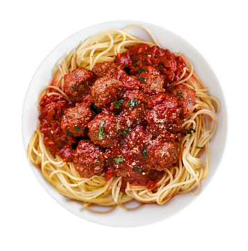 Спагетти с митболами в томатном соусе